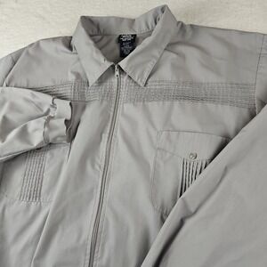 Vtg 70s 80s Gray JOHN BLAIR Shirt Jacket‎ Pool Leisure Full Zip Mod MENS 3XL